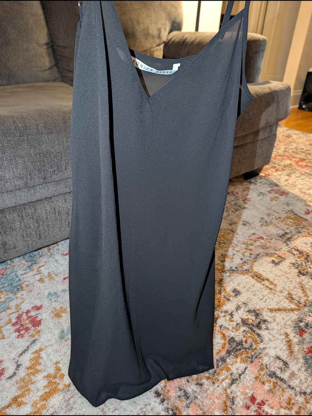 Veronica Beard Black Silk Slip Chemise